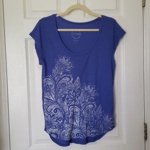 Lucky Brand blue scoop neck tee S